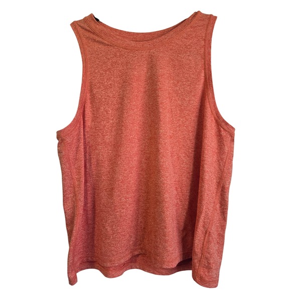 Athleta Tops - Athleta Muscle Tank Top Orange Heather Crew Neck Sleeveless Workout Size M